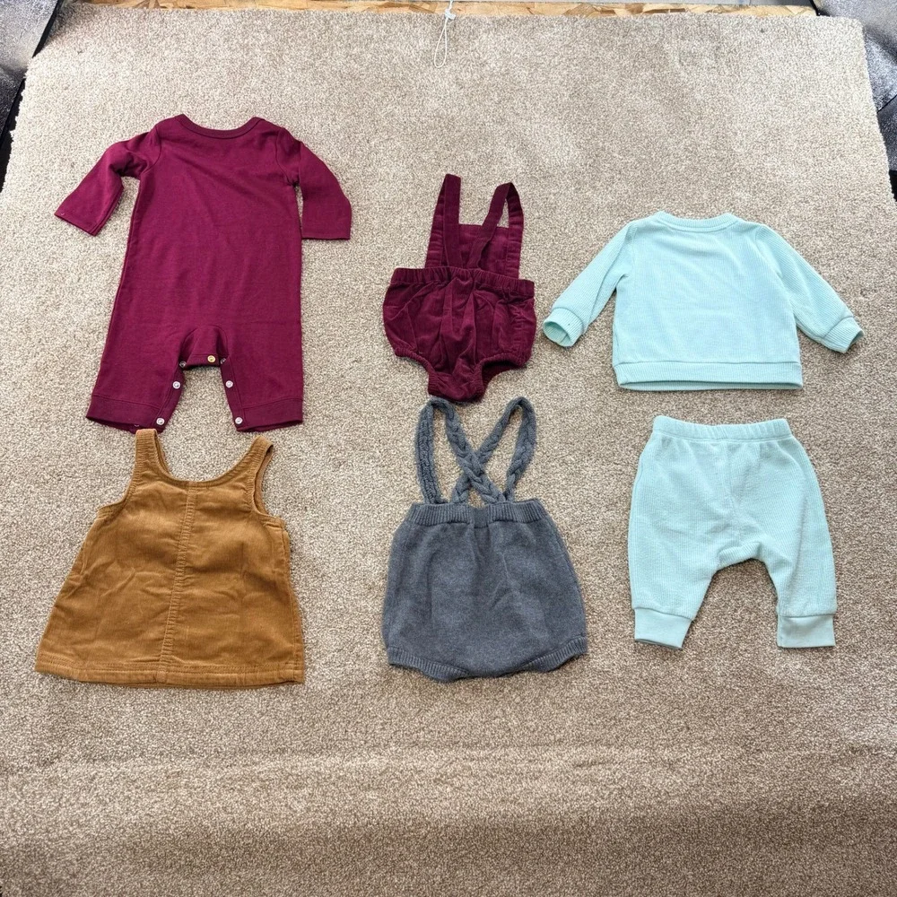 Baby Girl Clothes Lot 0-3M Old Navy Cat & Jack Corduroy Waffle Knit Seasonal 6pc
